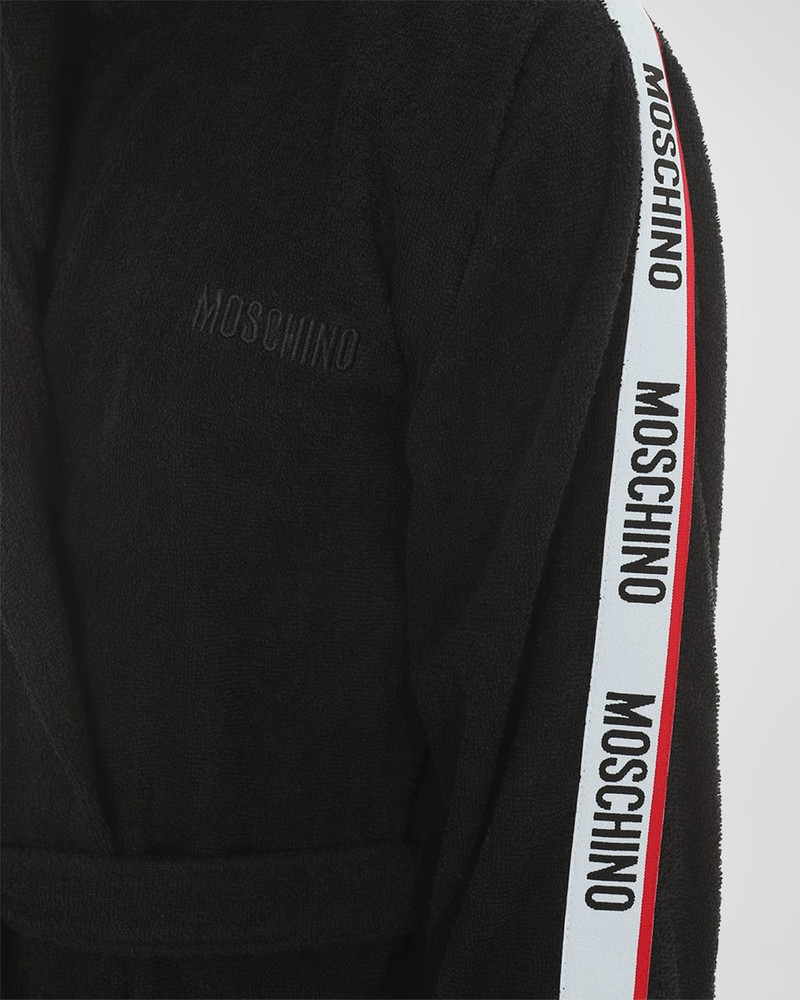 Men's Hooded Logo-Tape Robe 3