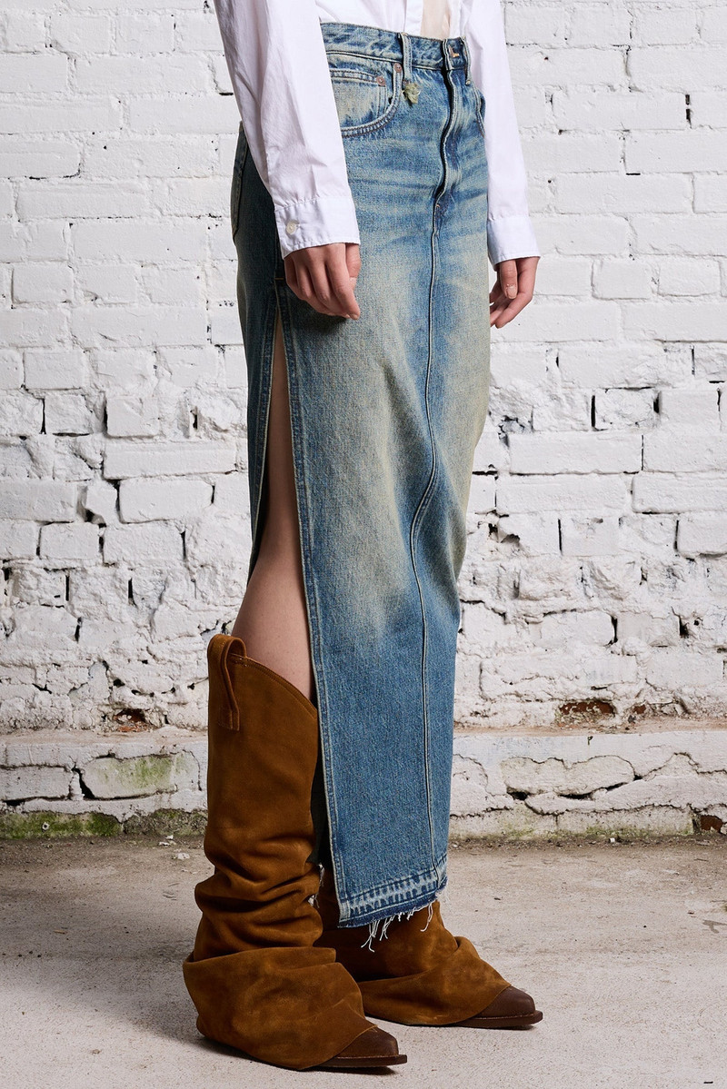 DEVON SIDE SLIT SKIRT - CLINTON BLUE 5