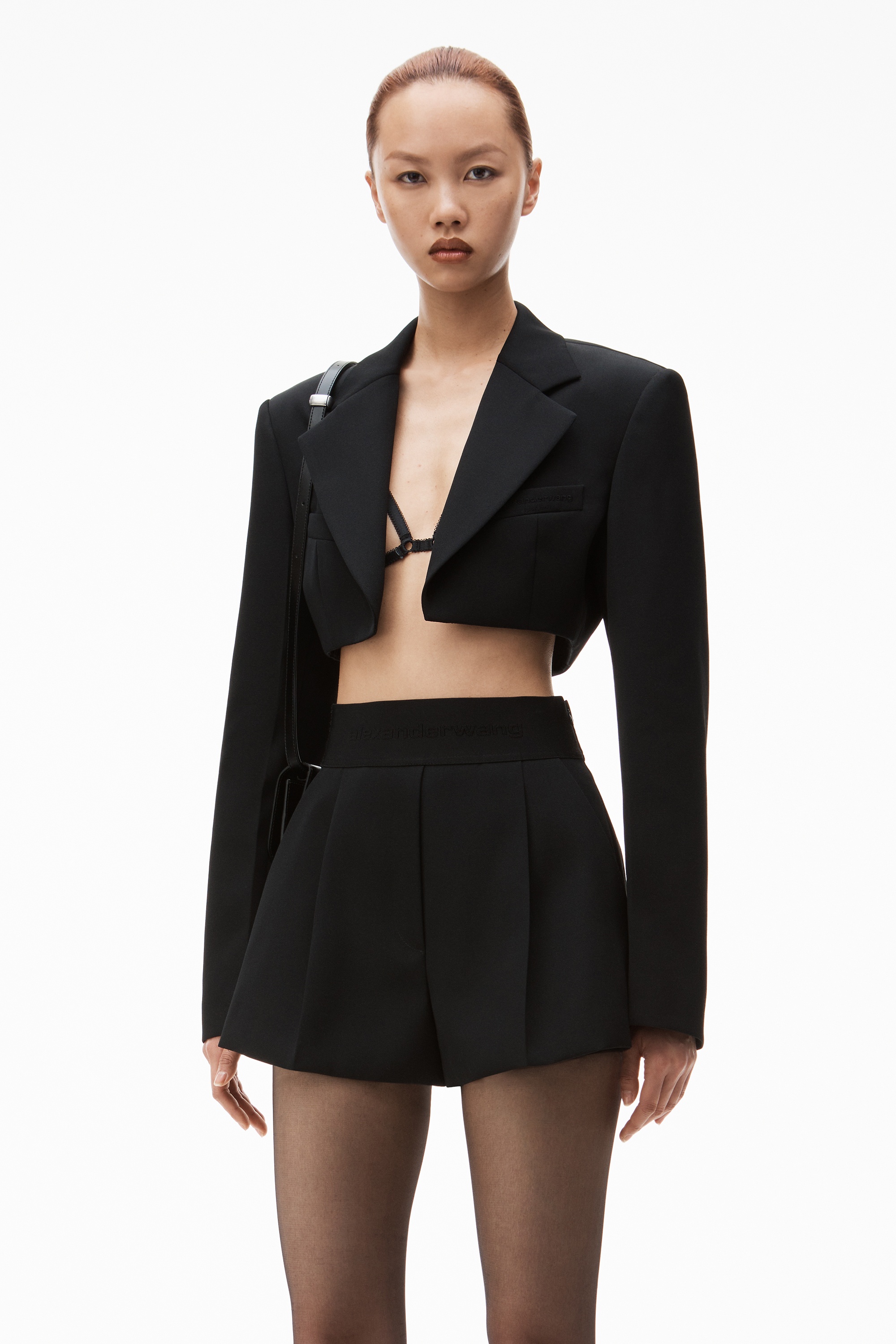 high waisted tailored short in wool tailoring - 4