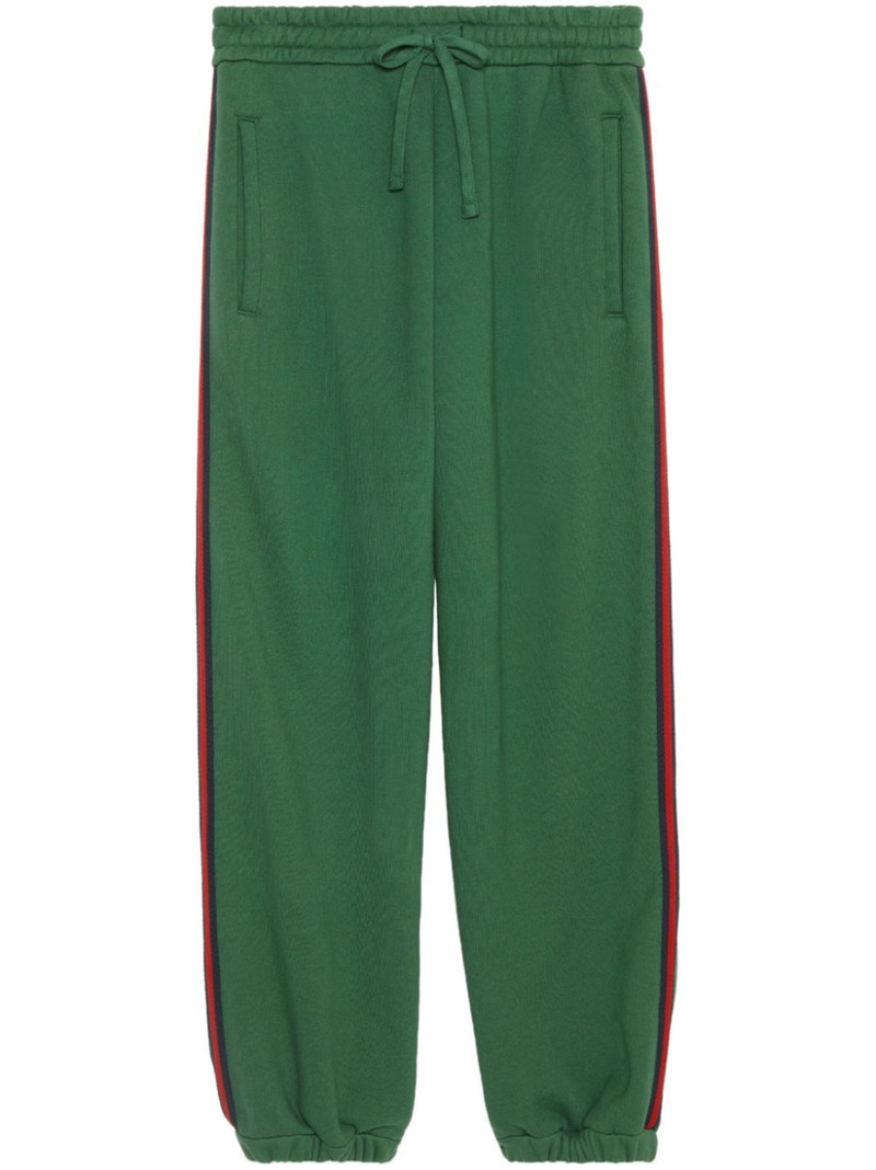 logo-embroidered cotton track pants 1