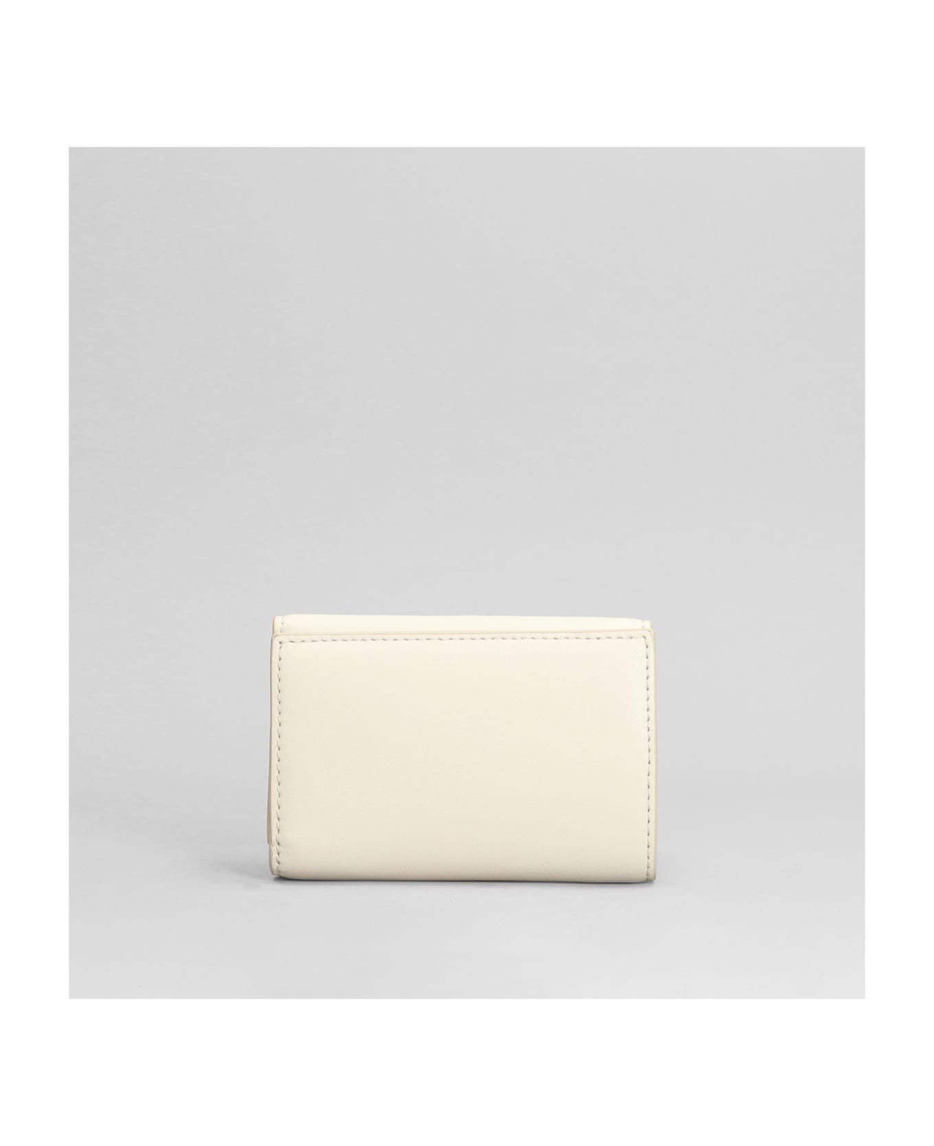 The Trifold Wallet In White Leather - 3