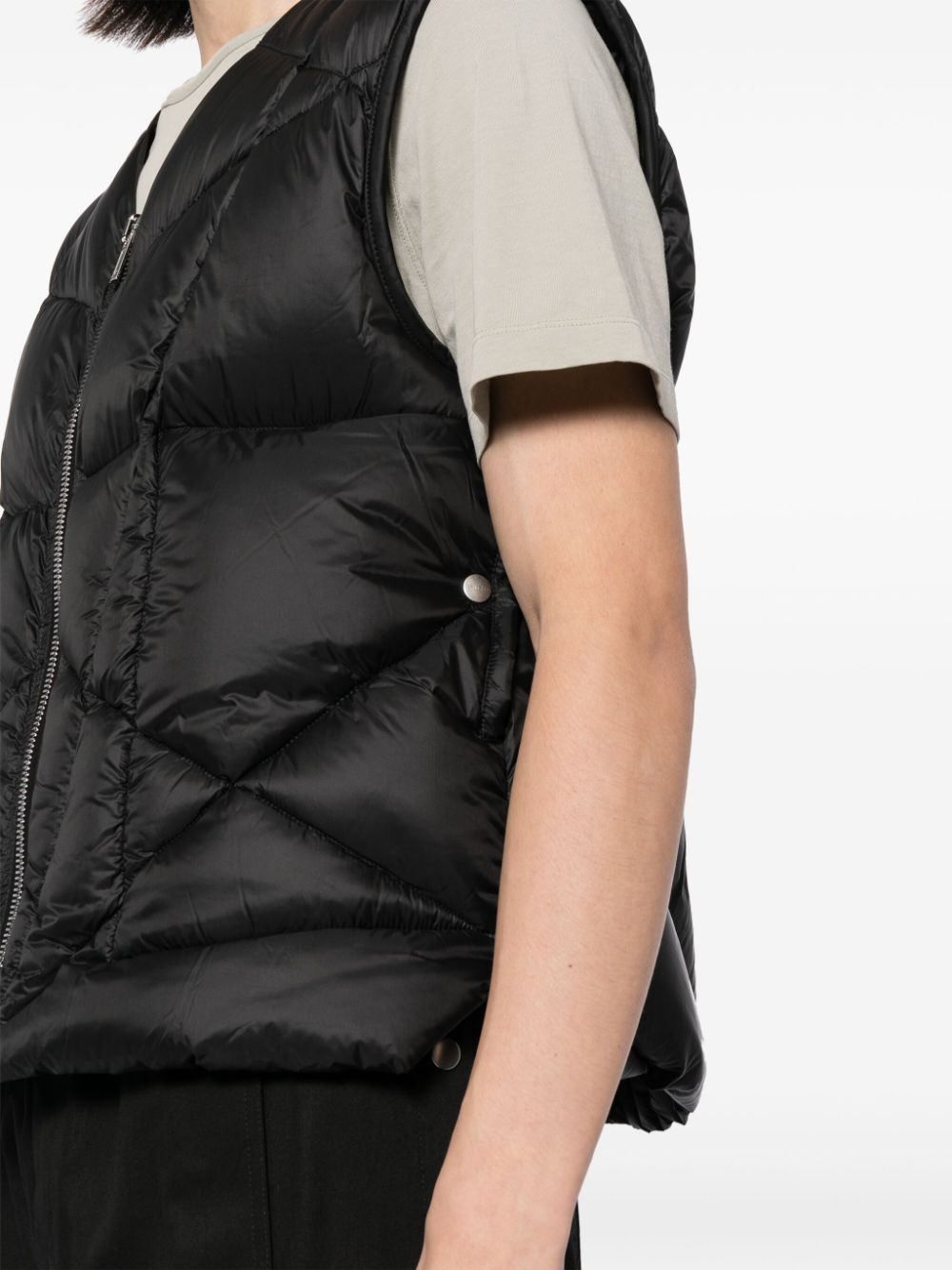 padded zip-up gilet - 5