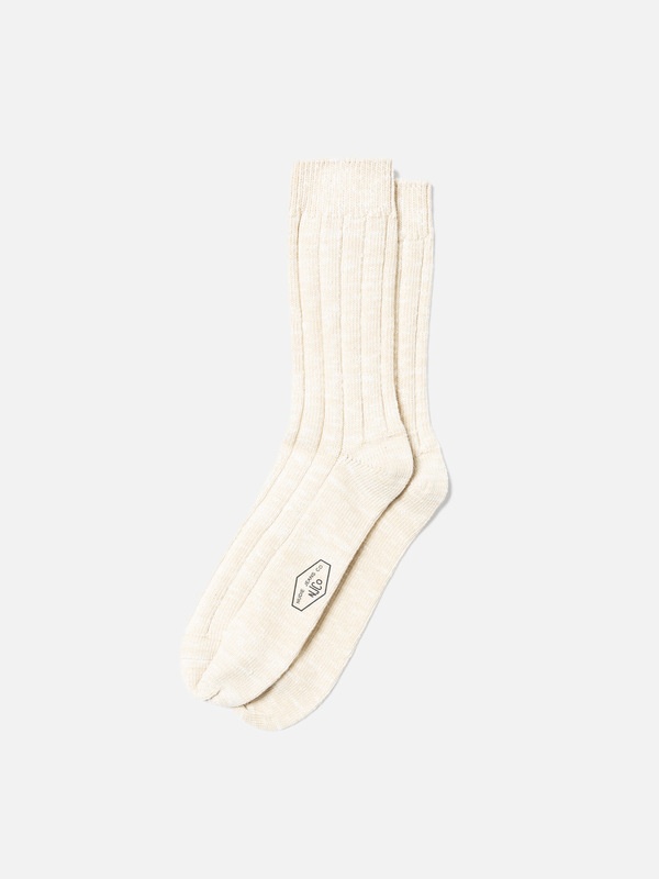 Men Broad Rib Socks Ecru - 1