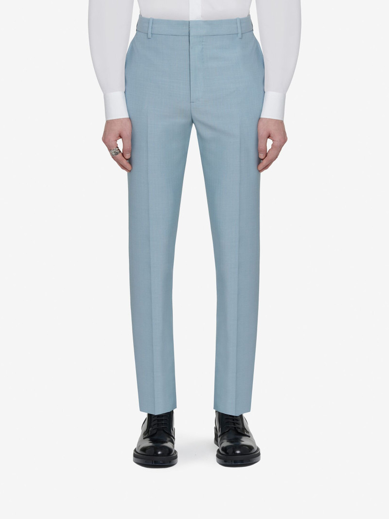 Men's Tailored Cigarette Trousers in Light Blue 5