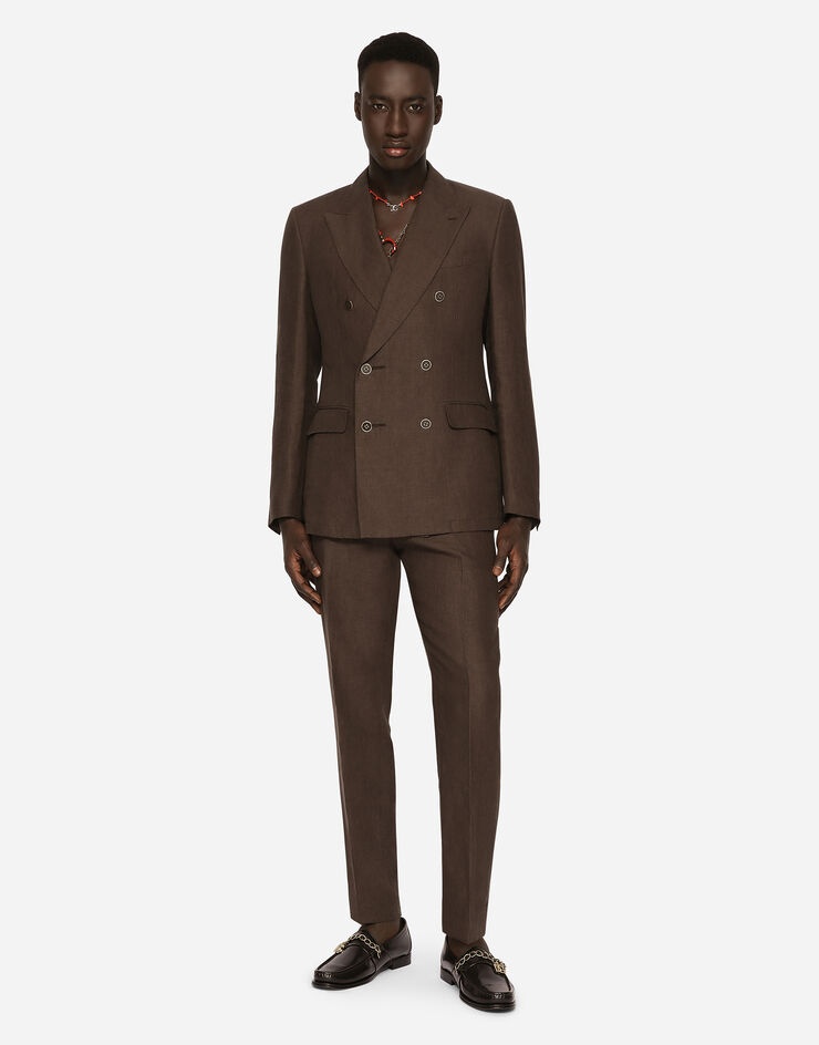 Double-breasted linen Sicilia-fit suit - 1
