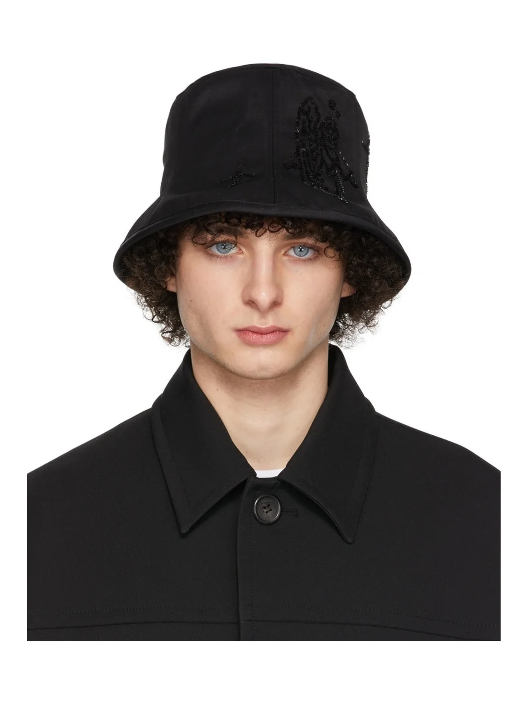 Black Angel Sequin 6-Panel Hat - 1