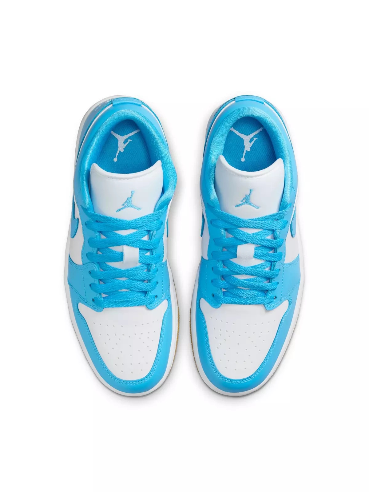 1 Low "White/Dk Powder Blue/Gum Light Brown" Women's Shoe - 6