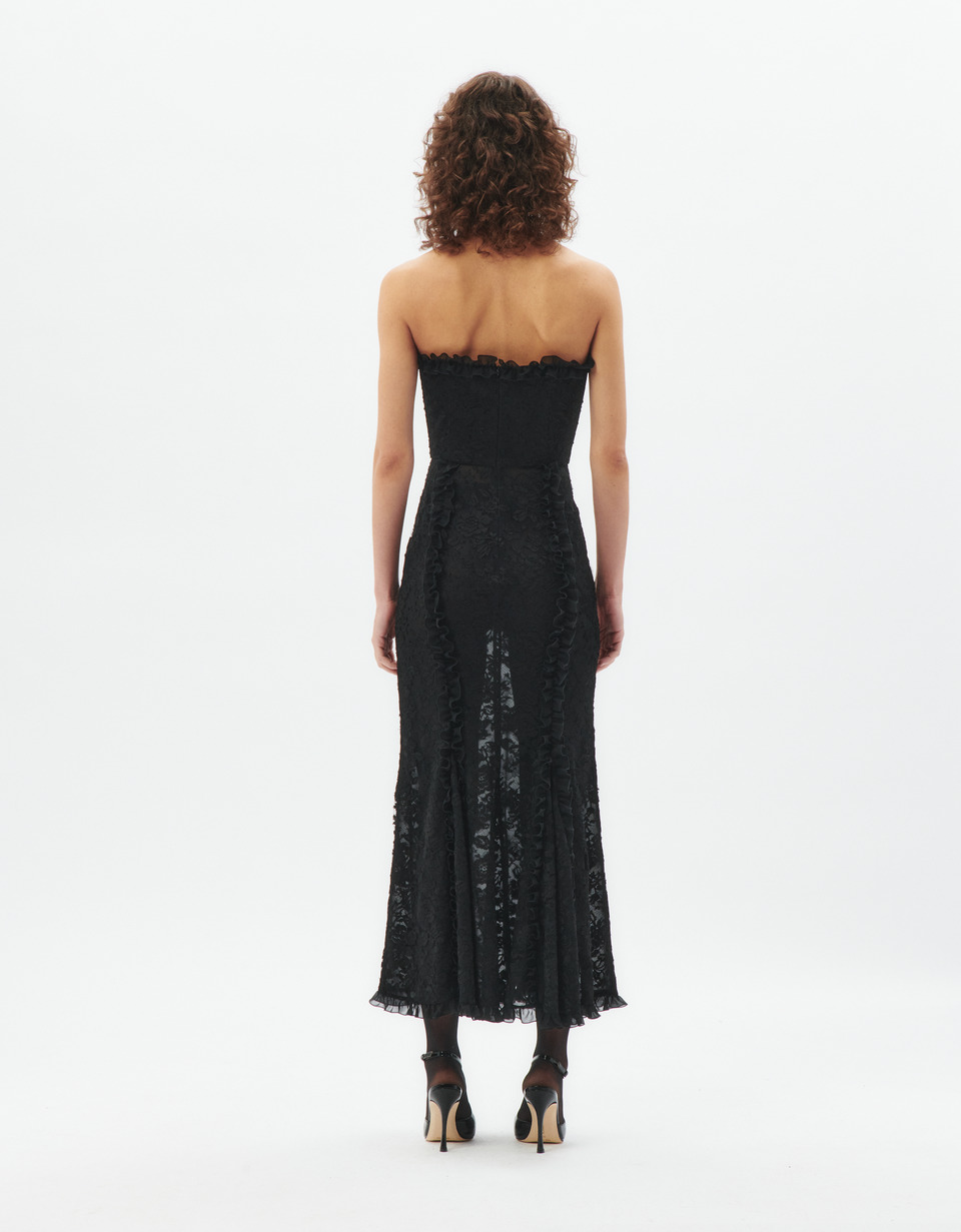 LACE BUSTIER DRESS WITH VELVET BOWS - 5