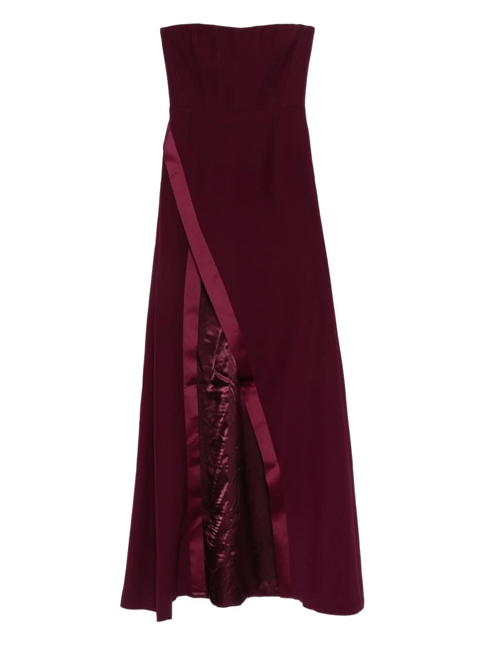 strapless side-slit maxi dress - 1