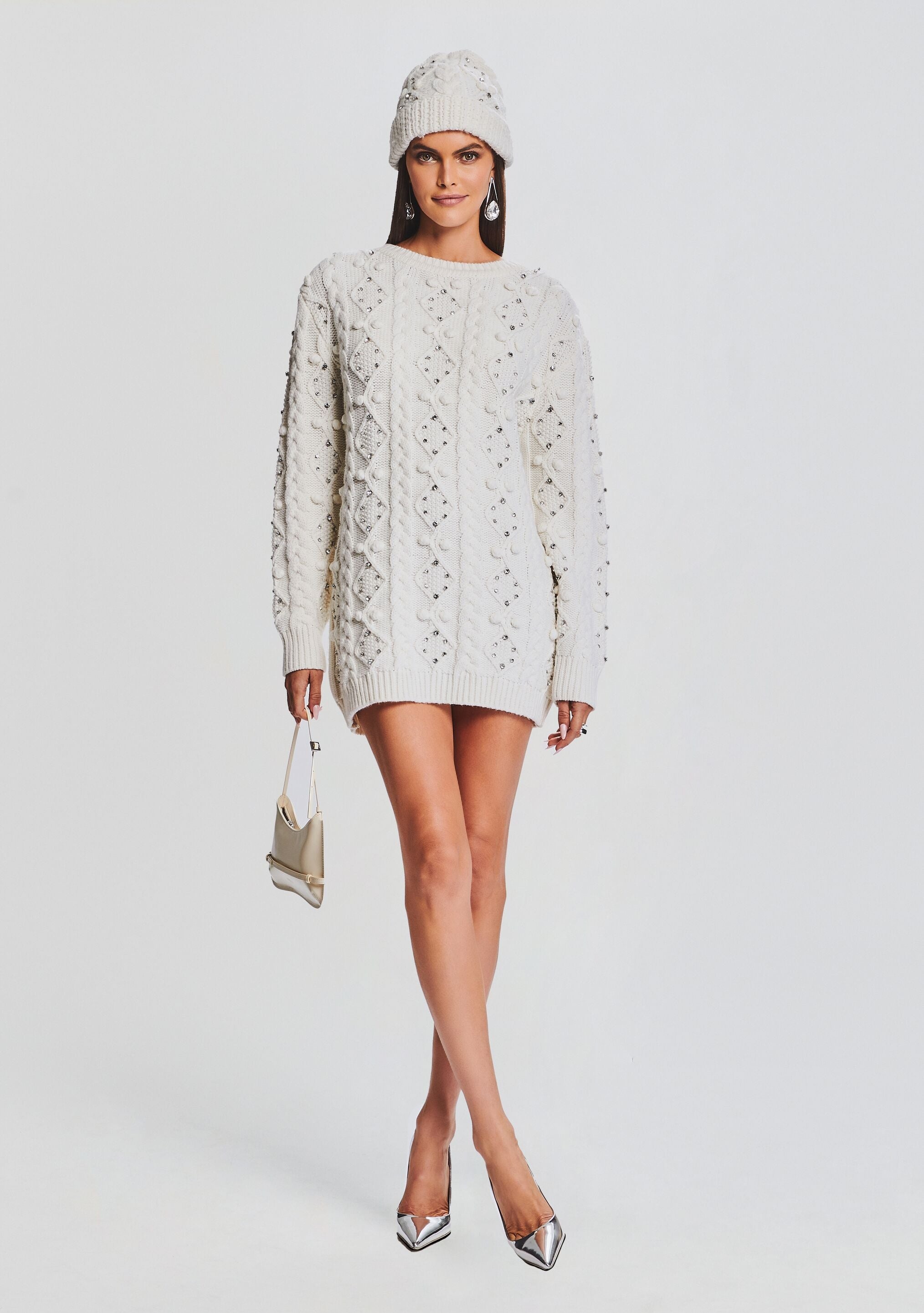 EVIA EMBELLISHED KNIT HAT - 3