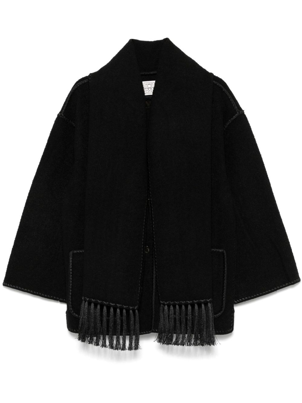 Embroidered scarf wool jacket - 1