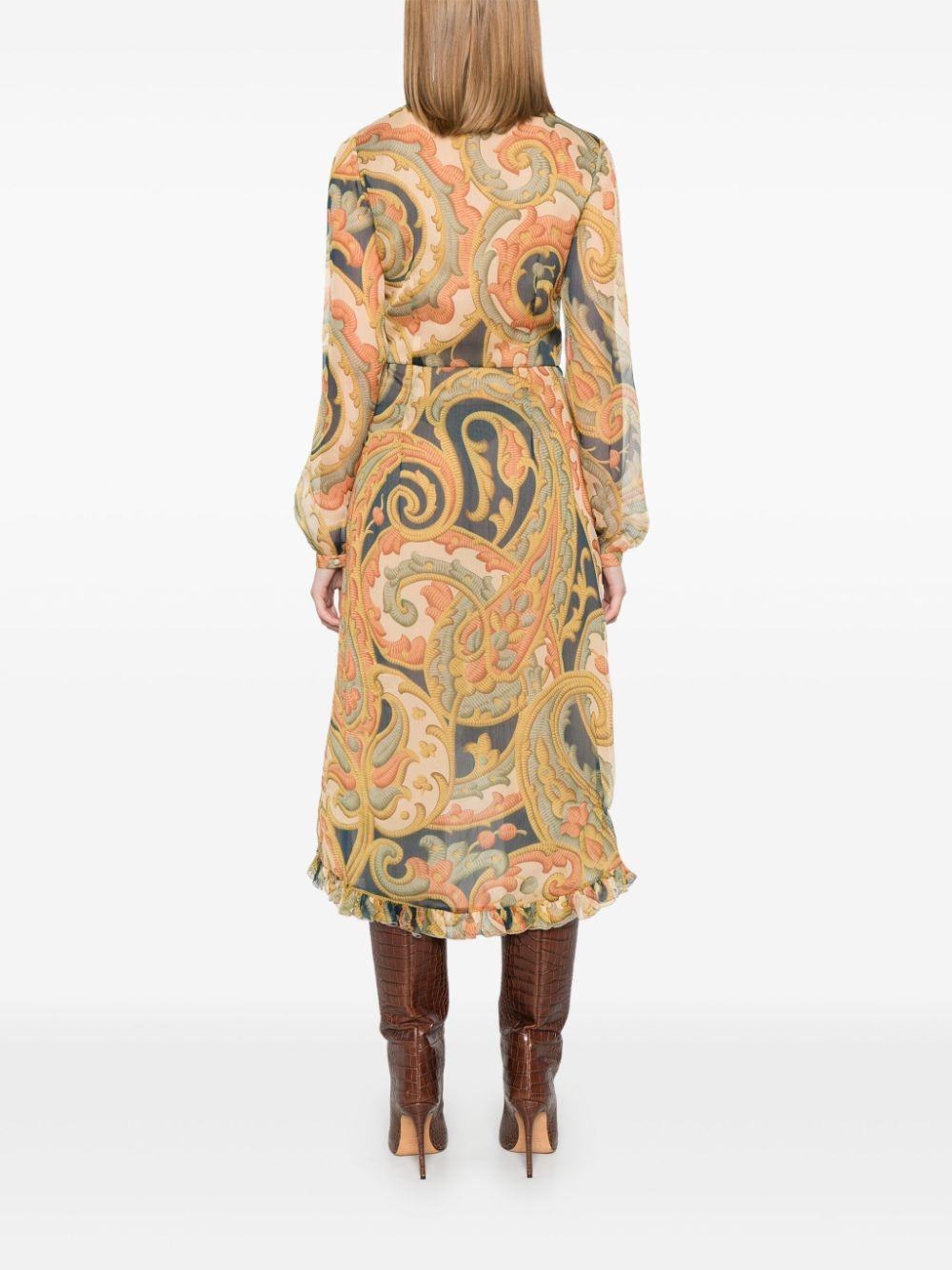 paisley-print midi dress - 4