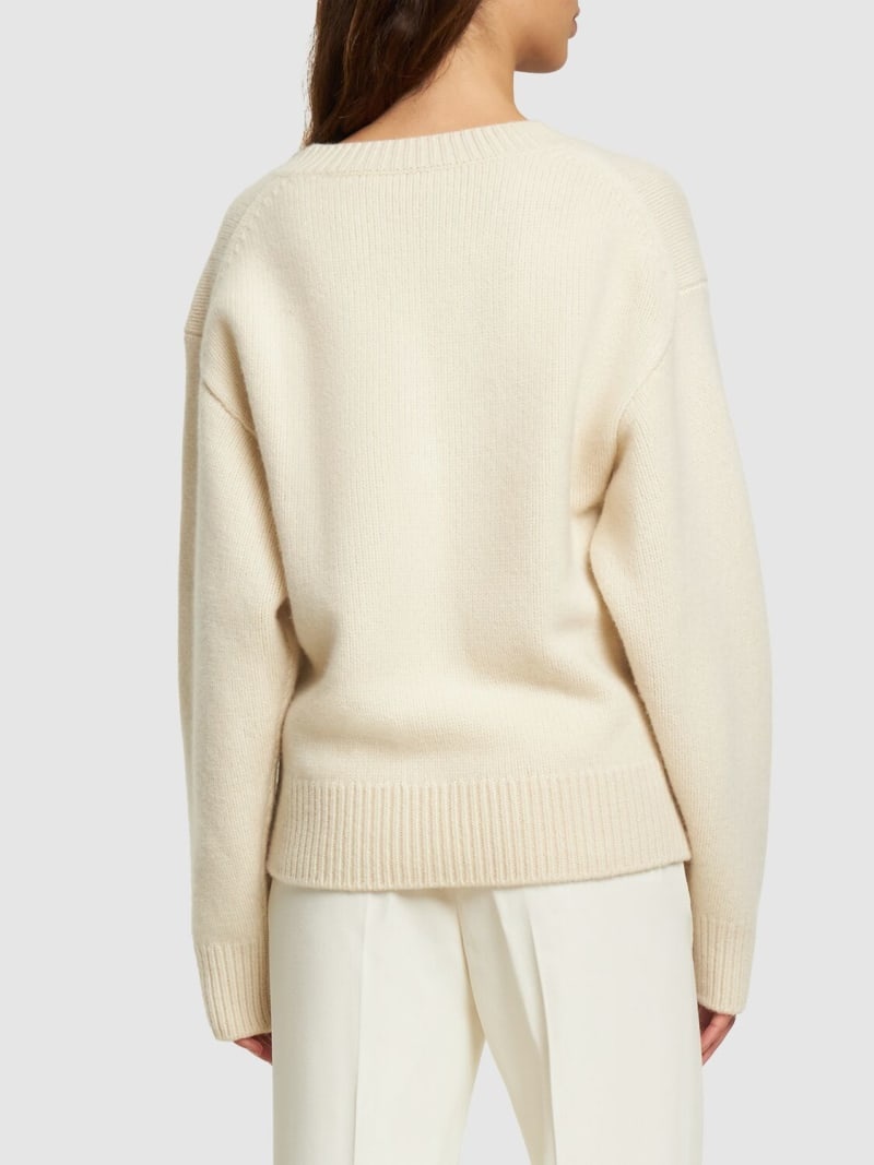 V-neck wool & cashmere sweater - 3