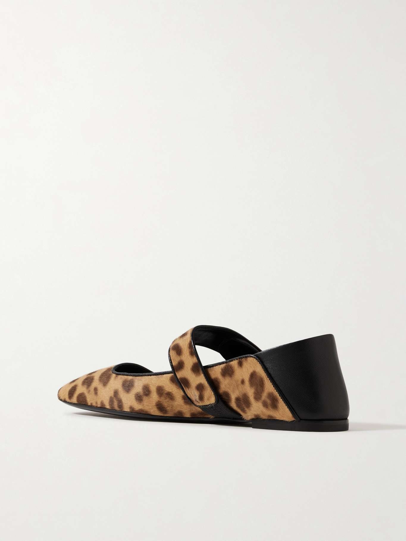 VLOGO Locker collapsible-heel leather-trimmed leopard-print calf hair ballet flats - 3