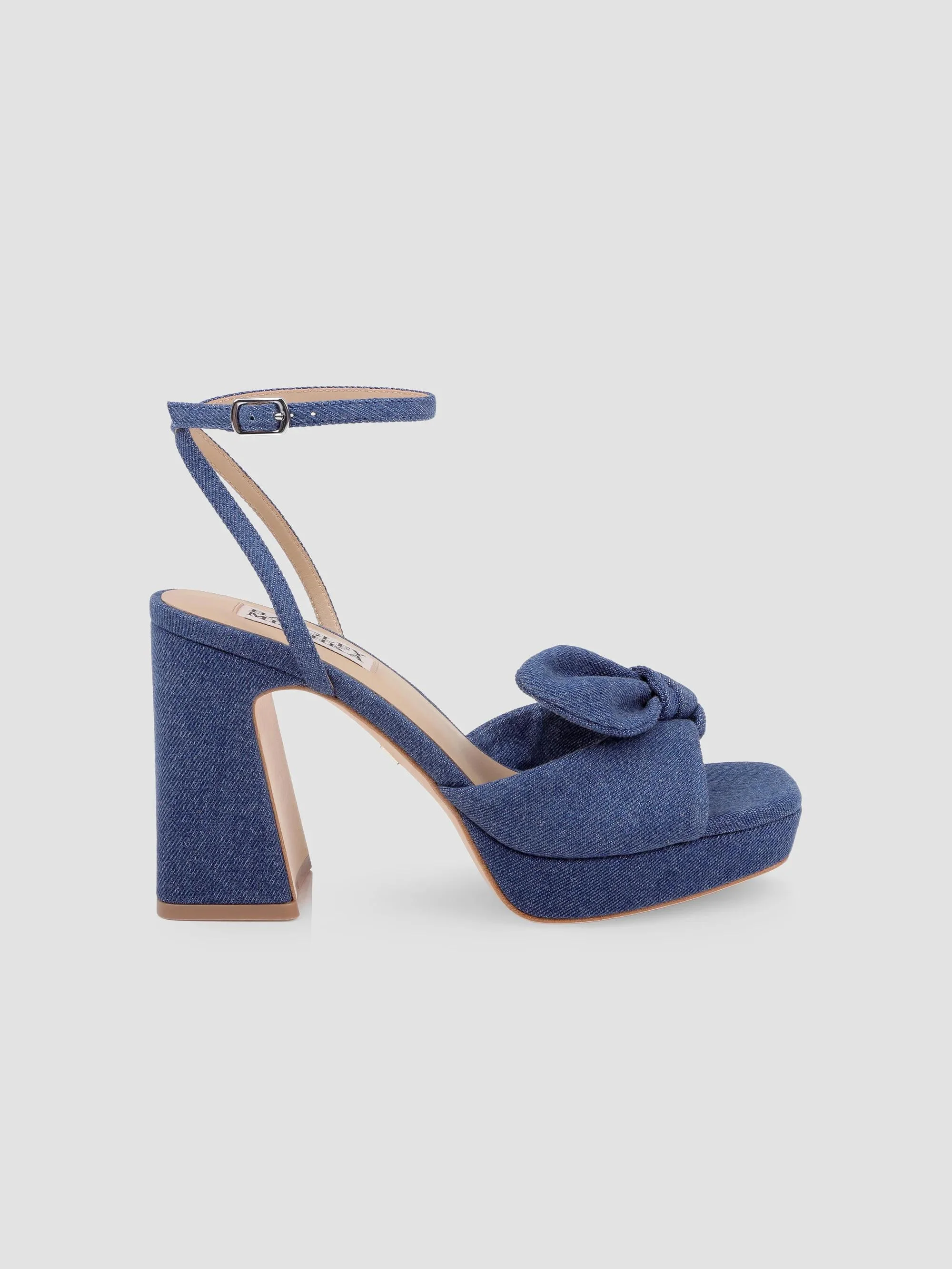 Women's Yuki 90MM Denim Platform Sandals - Dark Denim - 1