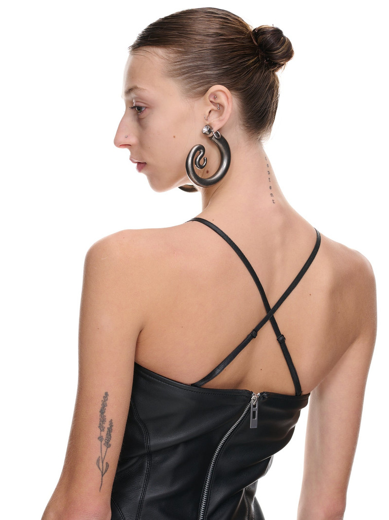 Cut-Out Leather Mini Dress 5