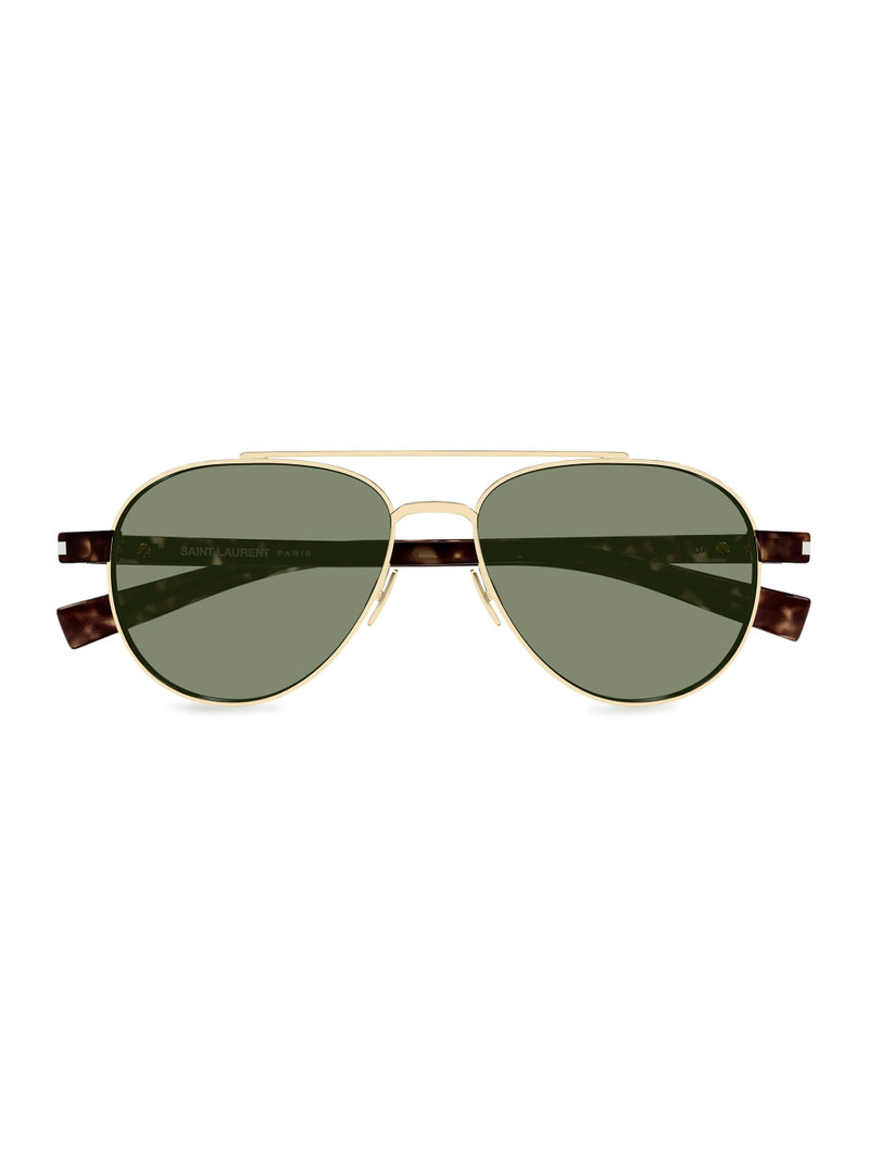 Men's 54MM Aviator Sunglasses - Gold Green 1