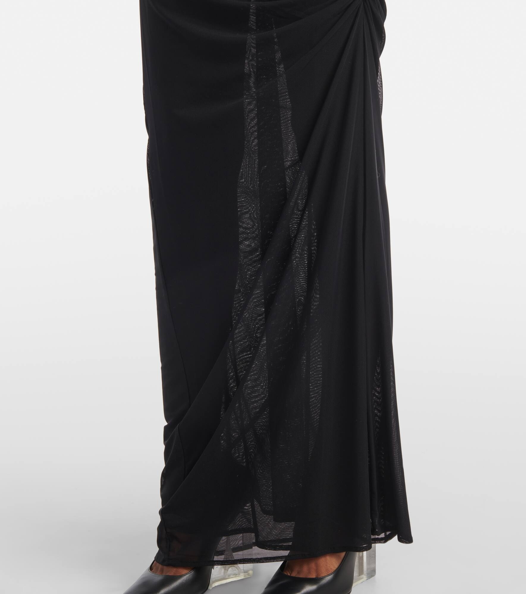 Flocked open-back tulle maxi dress - 5