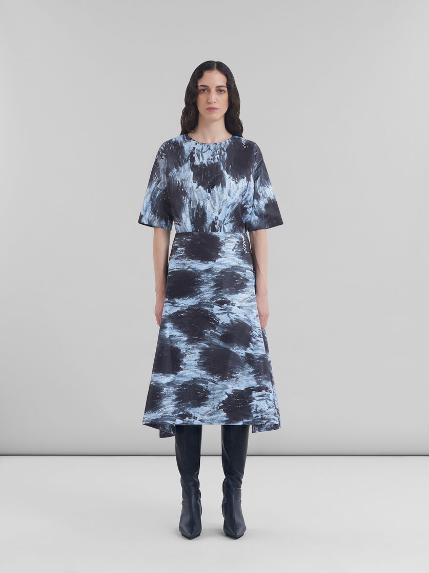DUCHESSE FLARED SKIRT WITH CRAYON LEOPARD PRINT - 2