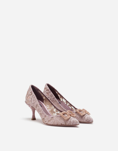 Dolce & Gabbana Taormina lace pumps with DG Amore logo outlook