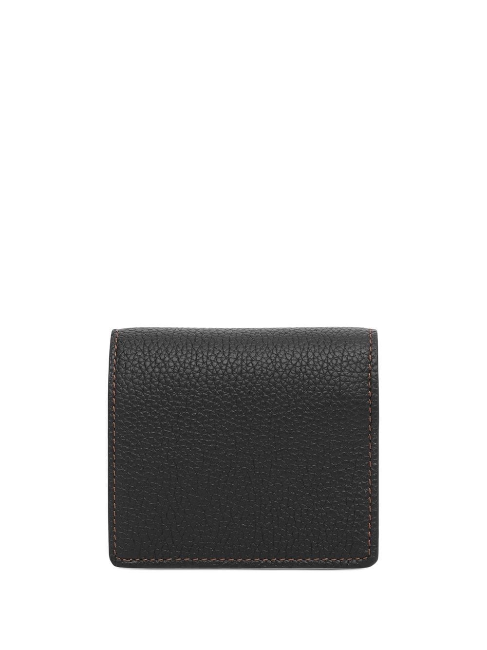 Grainy Leather TB Compact Wallet in Black - Women