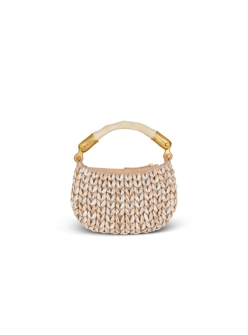Ebene Mini bag in suede and shells 4