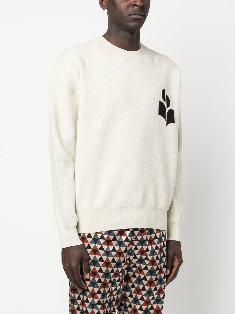 intarsia-knit logo jumper - 3