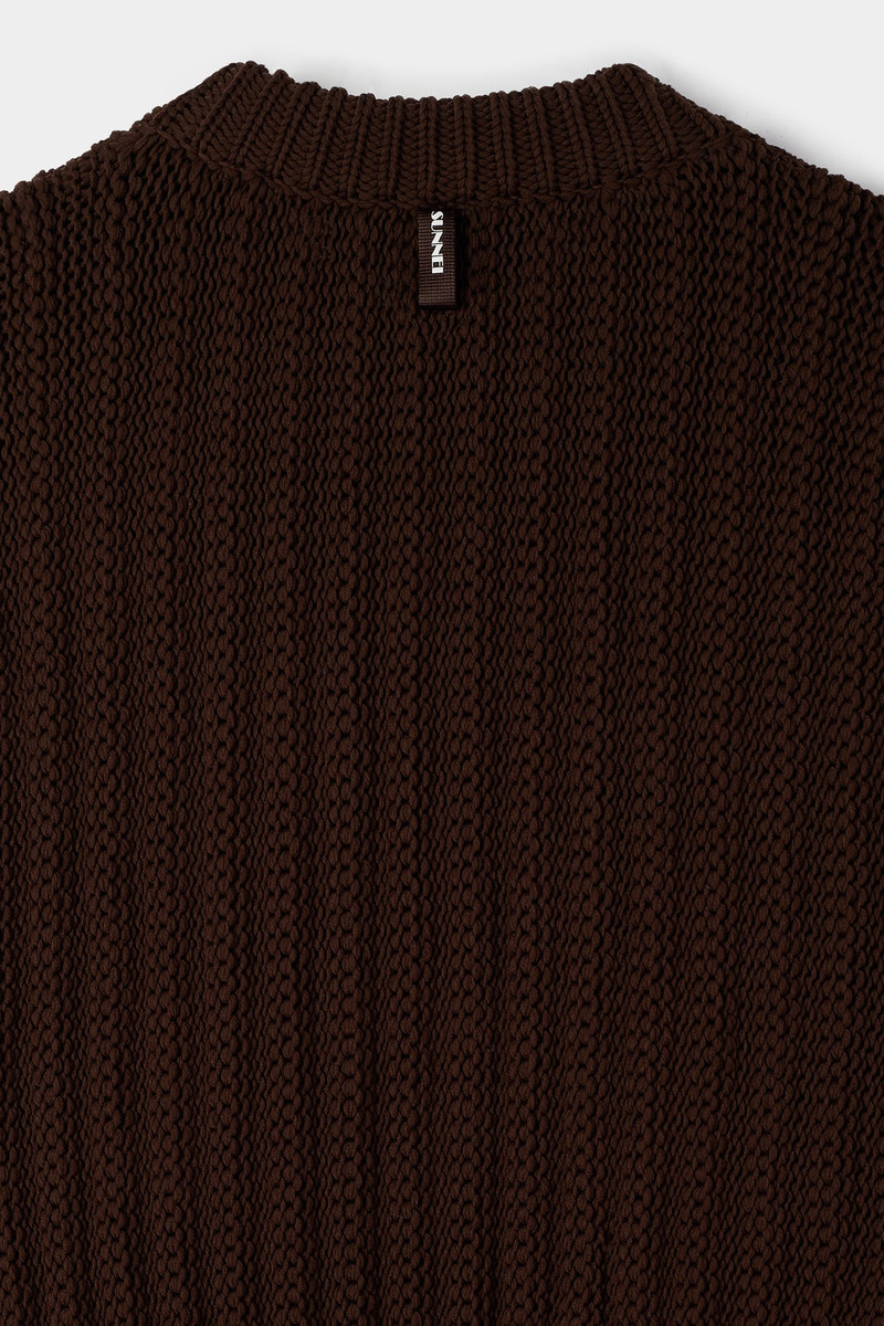 ROUND NECK SWEATER / brown 3
