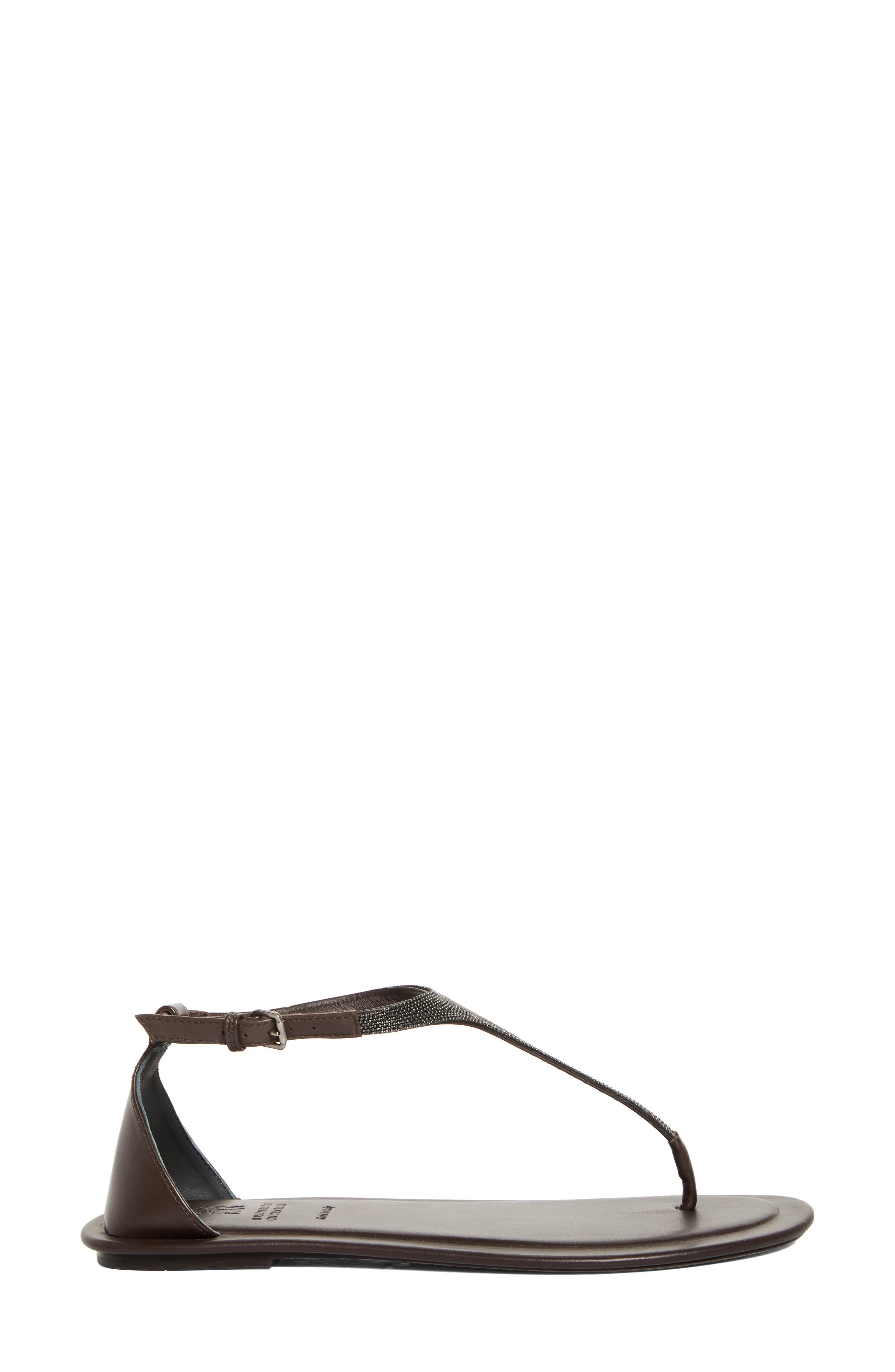 Brunello Cucinelli Monili T-Strap Sandal in C8279 Testa Moro at Nordstrom - 3