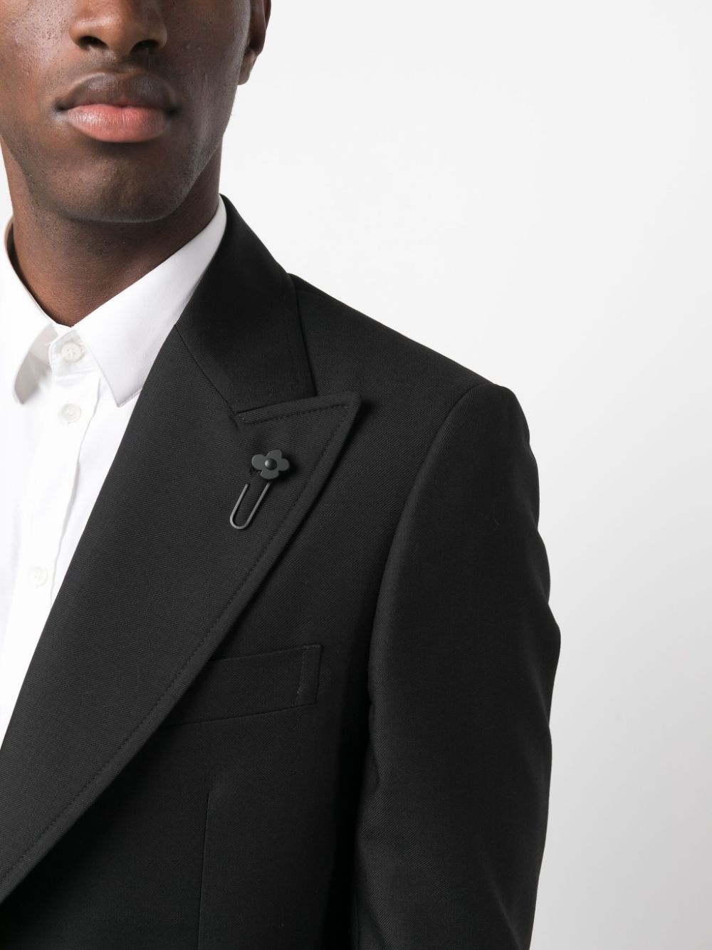 safety pin-detail single-breasted blazer - 5