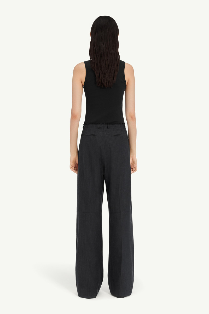 Pinstripe wool wide-leg trousers 3