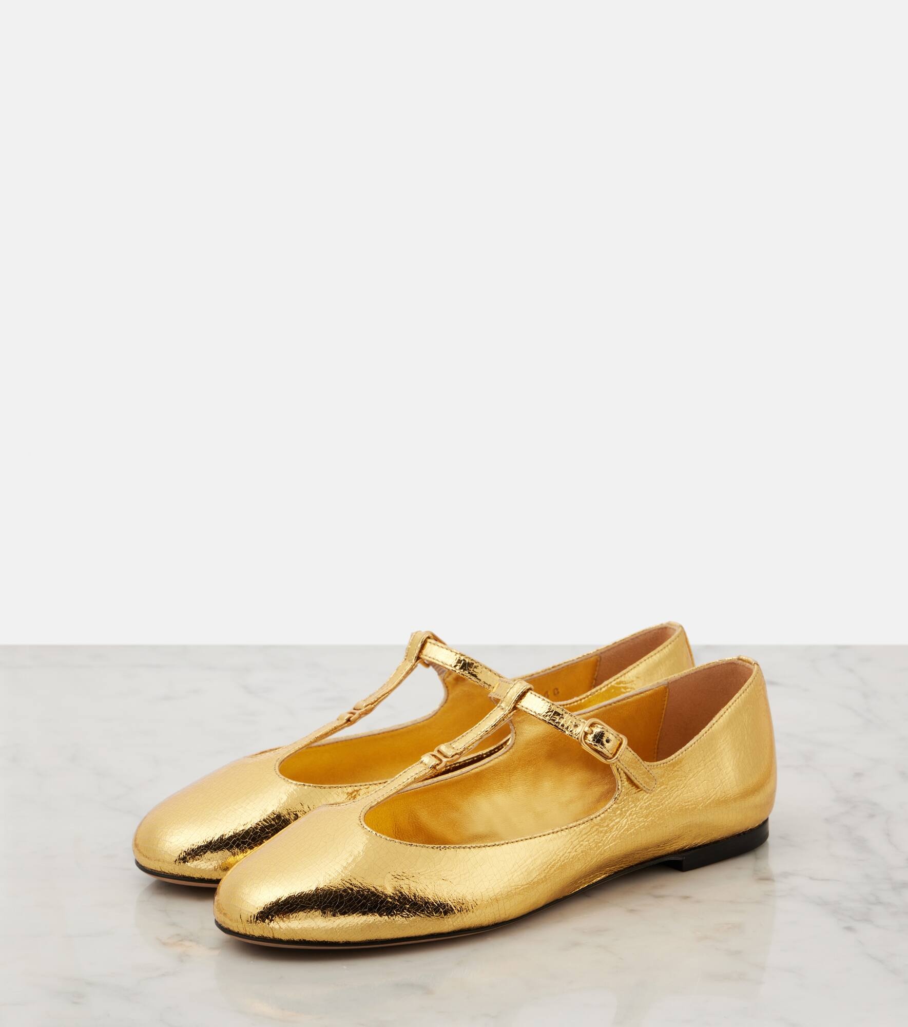 Marcie metallic leather flats - 4