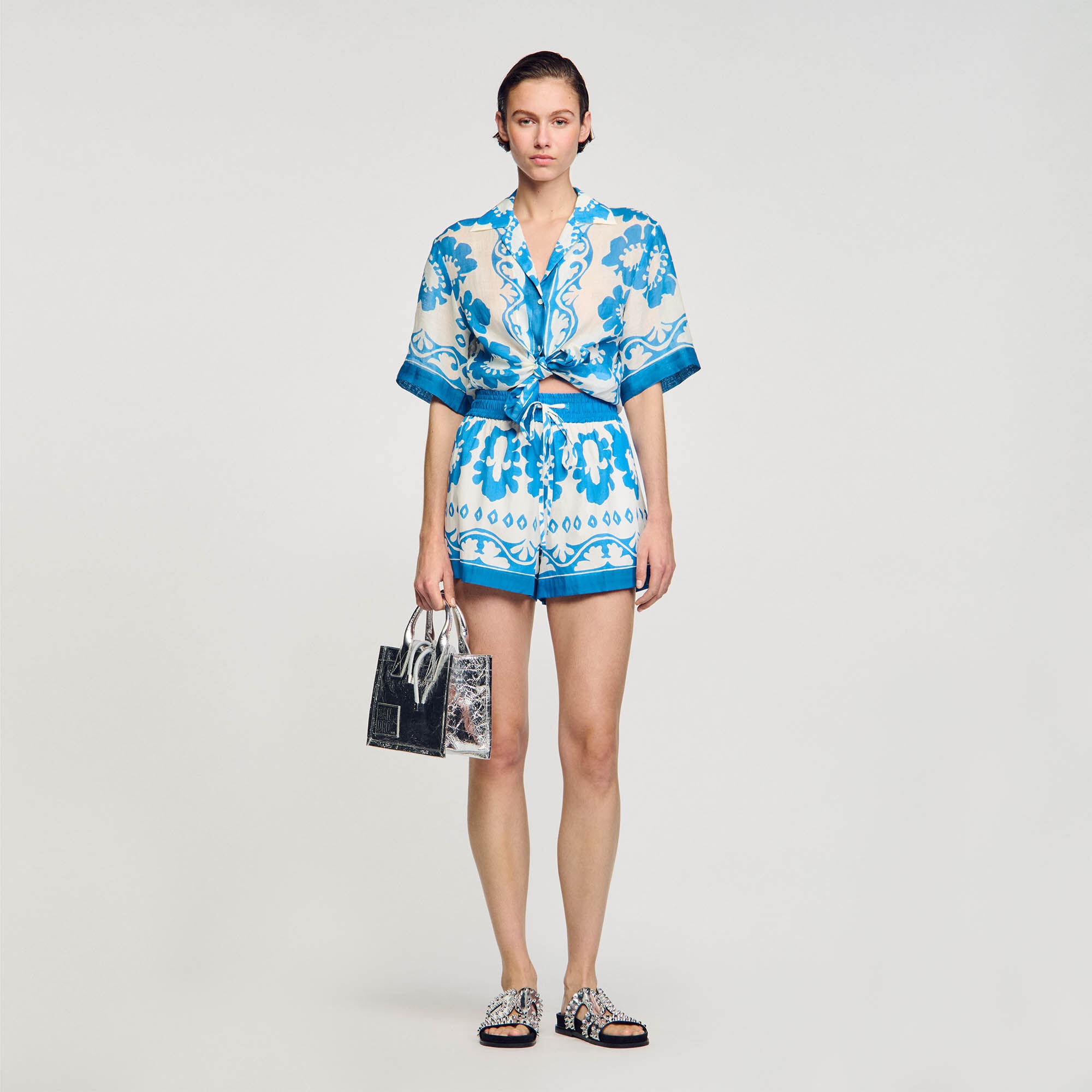 WIDE-LEG PATTERNED SHORTS - 2