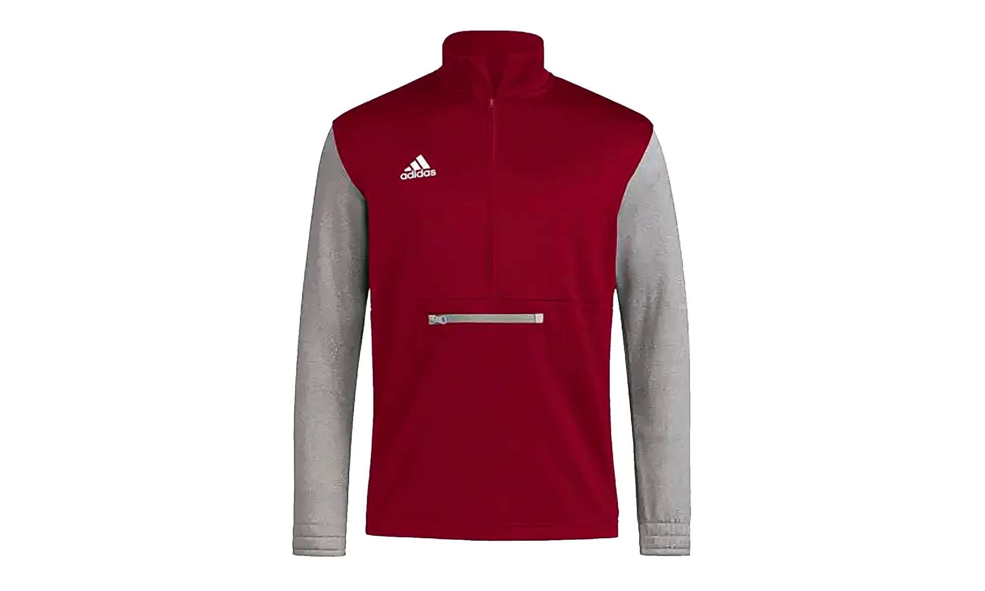 ULM Warhawks Quarter-Zip Jacket "Team Maroon / Medium Grey Heather / White" HI3134 - 1