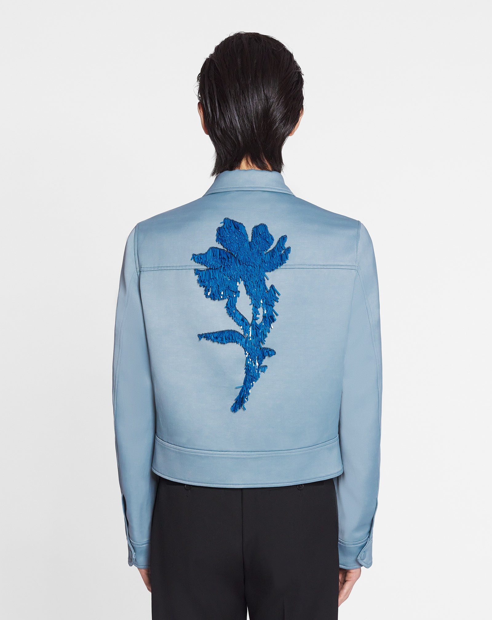 FLORAL EMBROIDERY ZIPPED JACKET - 4