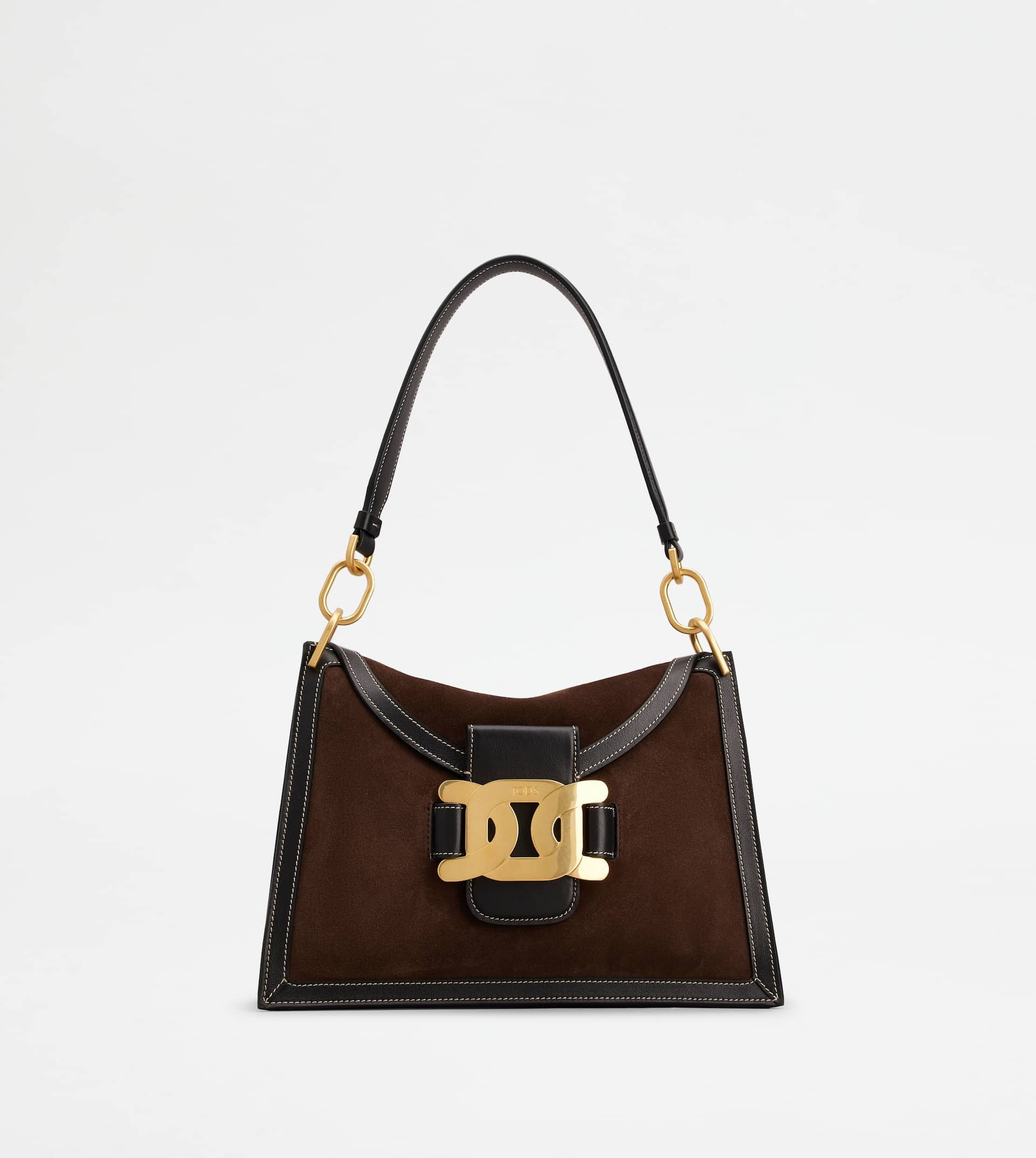 KATE SHOULDER BAG IN SUEDE SMALL - BROWN 1
