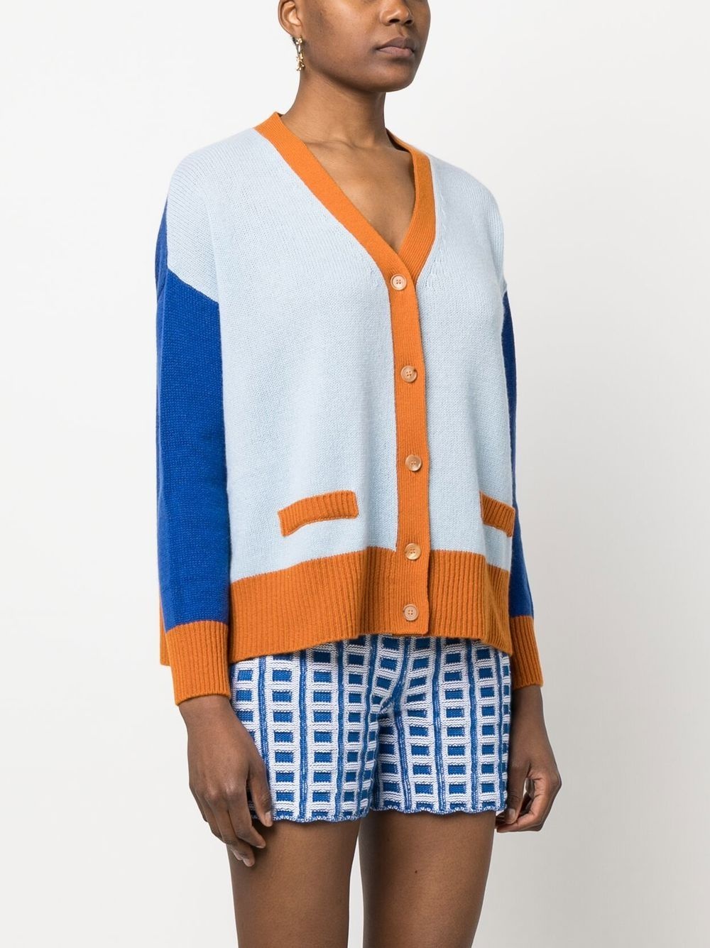 contrasting-trim knit cardigan - 3