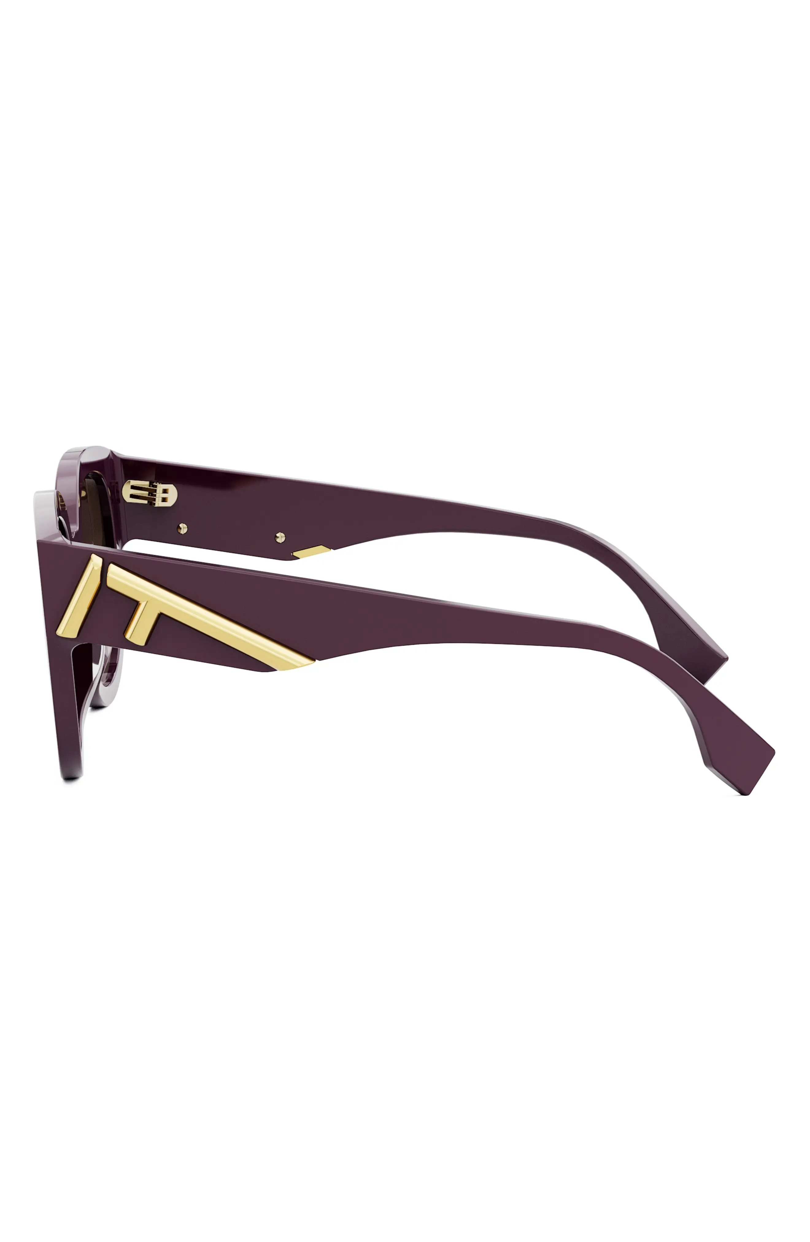 'Fendi First 63mm Gradient Oversize Round Sunglasses in Shiny Violet /Gradient Brown - 3