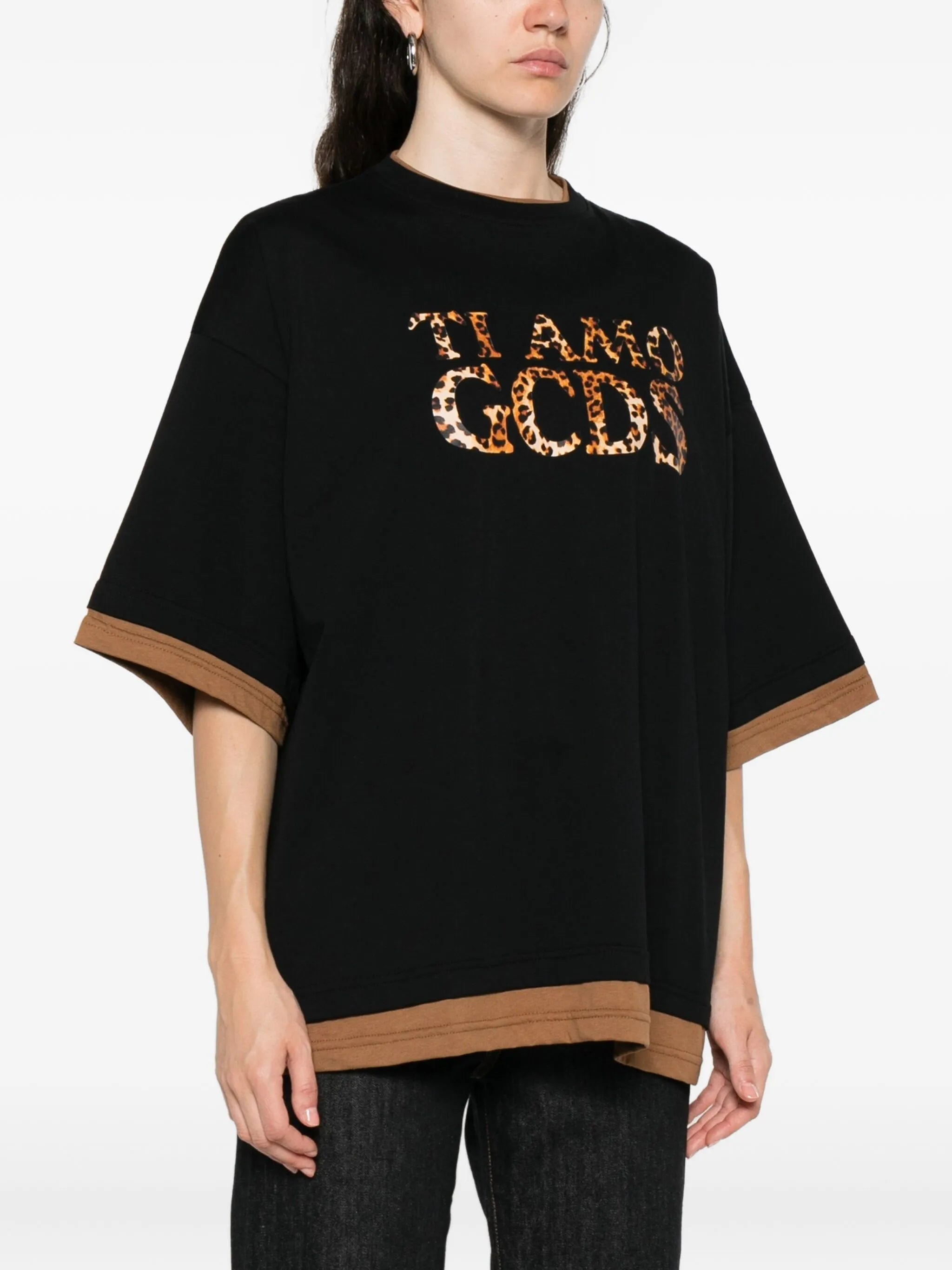 Gcds Leopard-print Trim T-shirt - 3
