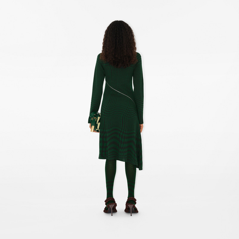 Warped Houndstooth Wool Blend Dress 4