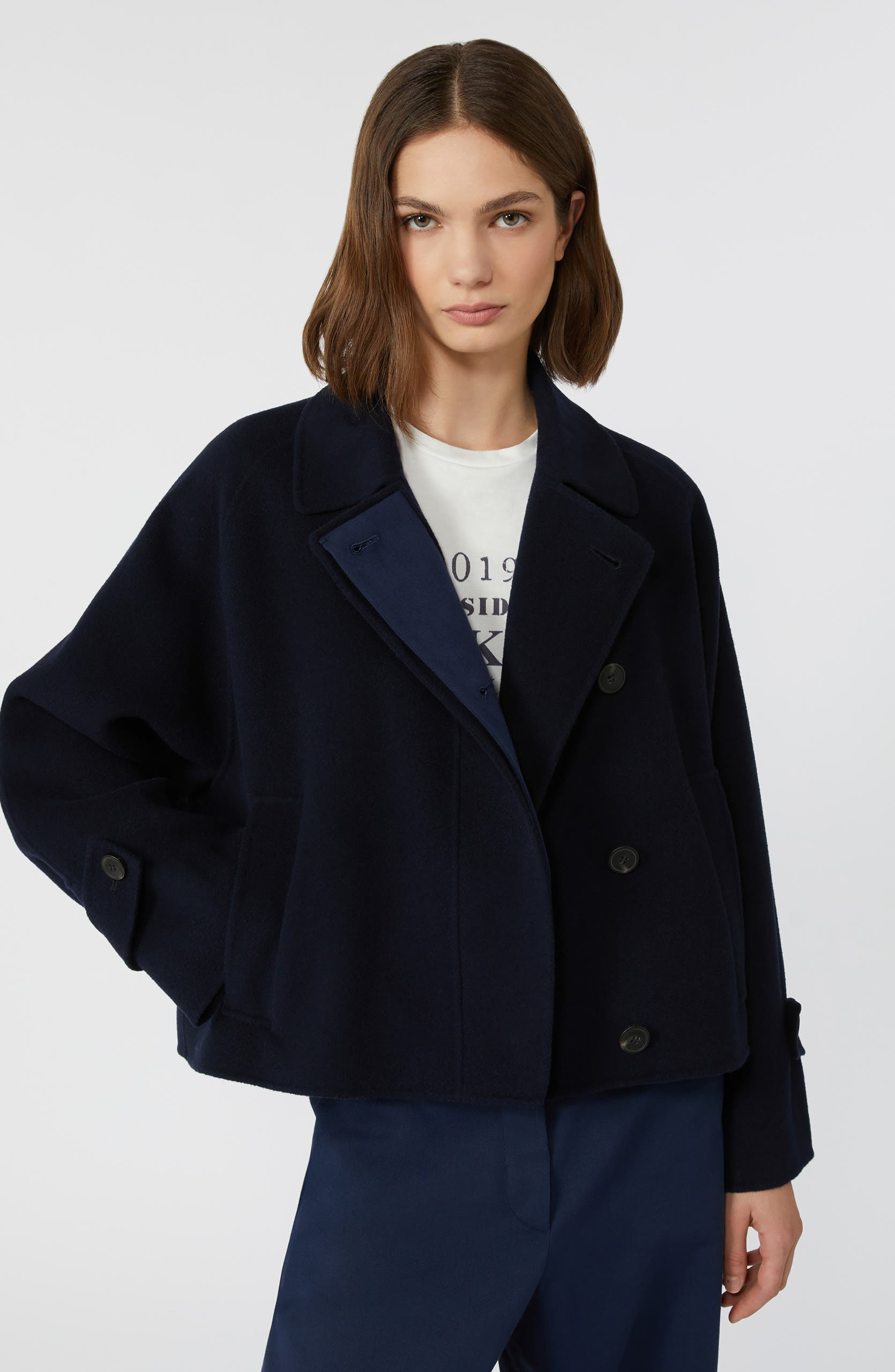 Weekend Max Mara Carella Virgin Wool Jacket in Navy at Nordstrom - 2