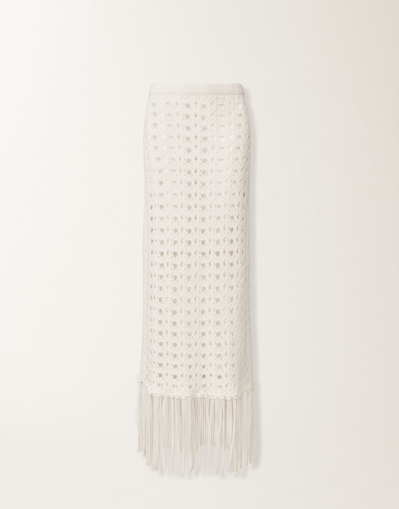 Platinum skirt with fringes 1