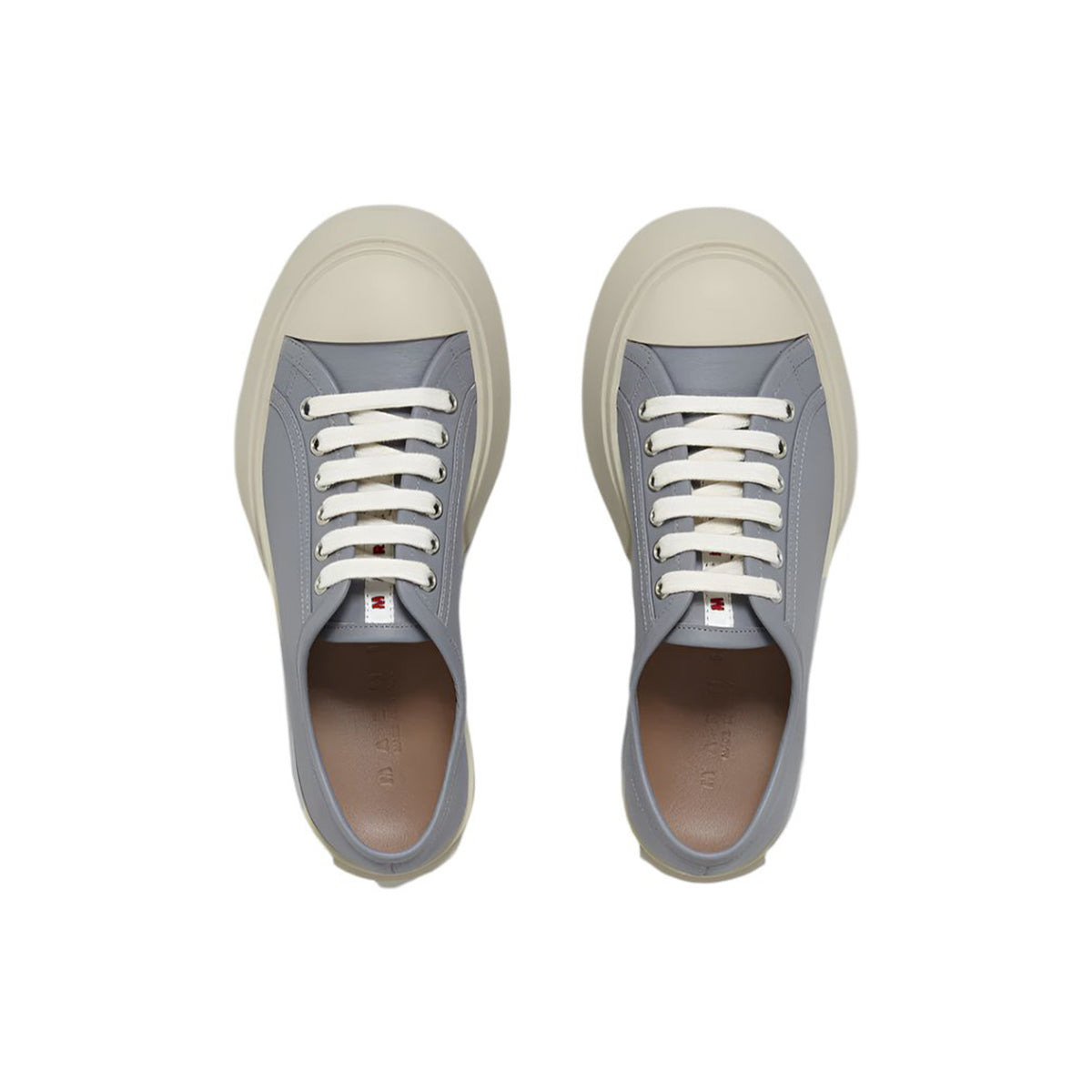 WOMEN'S LEATHER PABLO LACE-UP SNEAKERS (GRAY) - 5