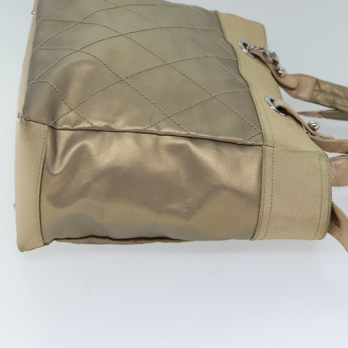 CHANEL Wild Stitch Tote Bag Leather Beige CC - 3
