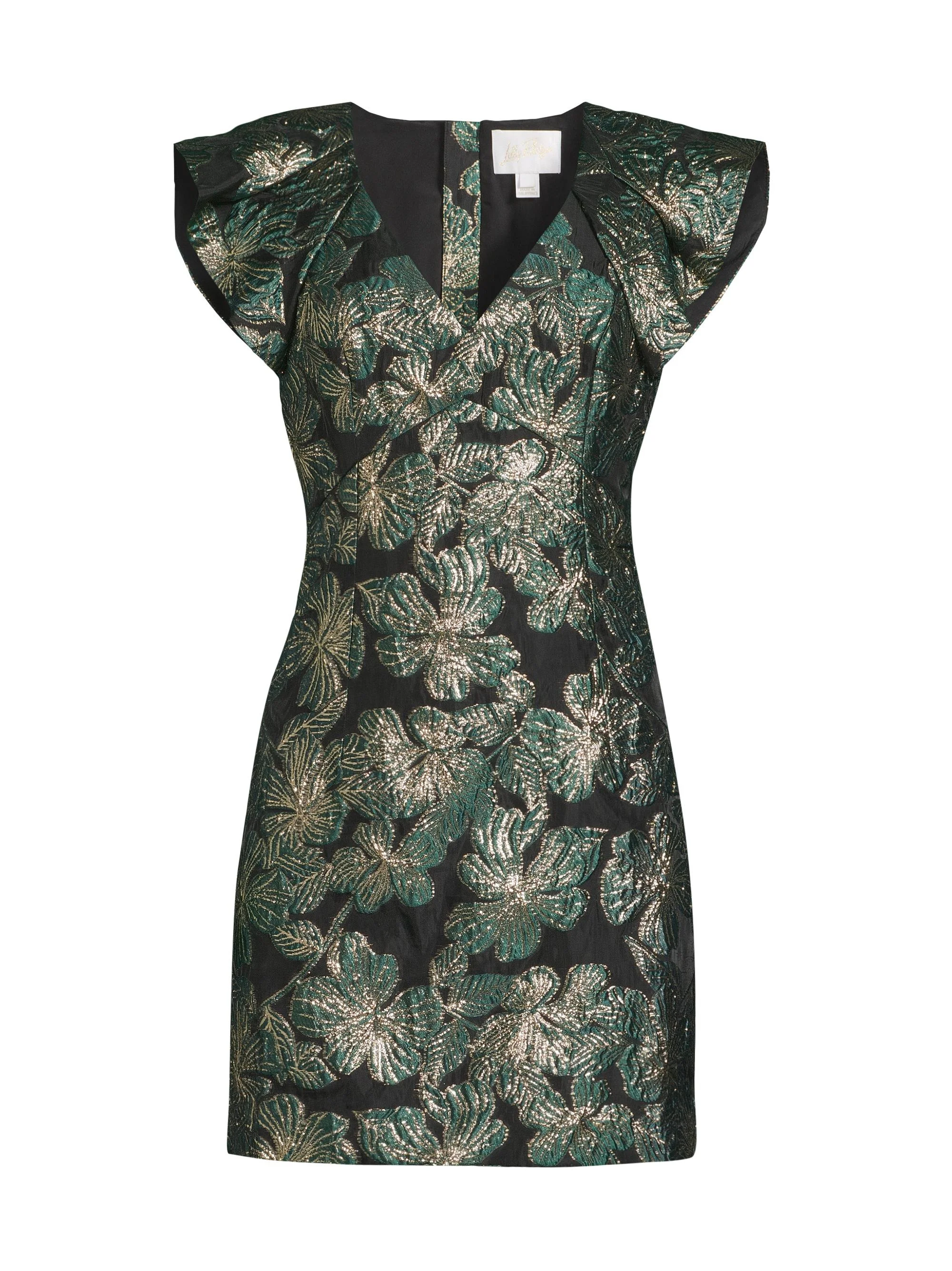 Women's Kaida Brocade Shift Minidress - Noir - 1
