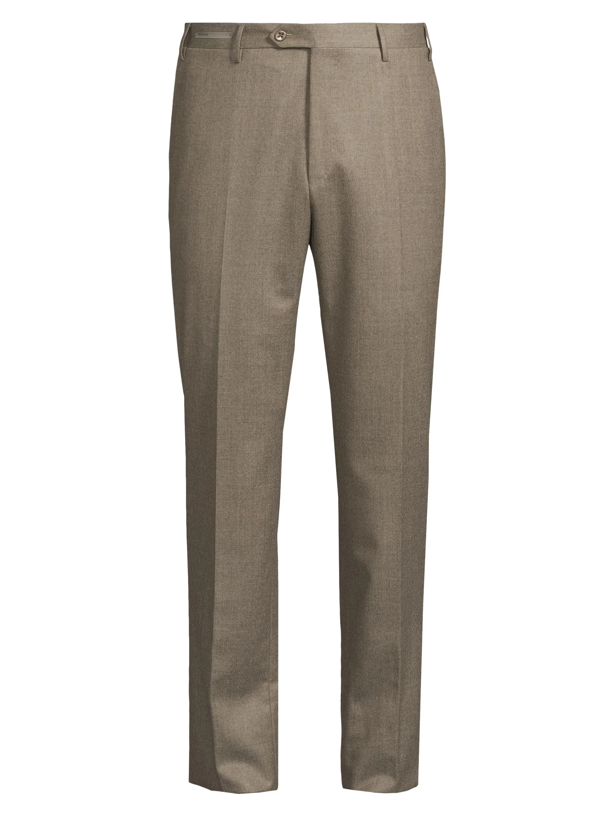 Men's Wool Flannel Slim-Fit Trousers - Natural - 1