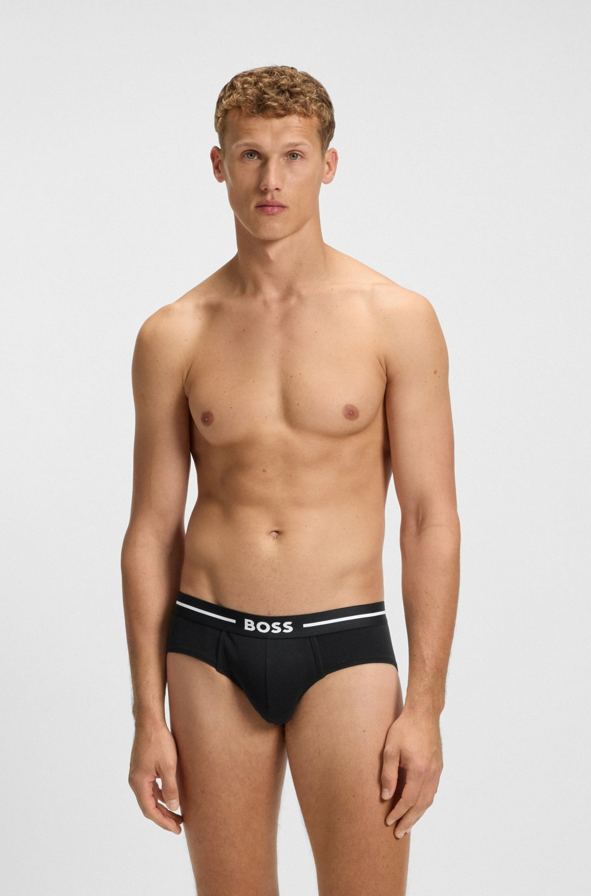 THREE-PACK OF STRETCH-COTTON TRUNKS WITH LOGO WAISTBANDS - 6