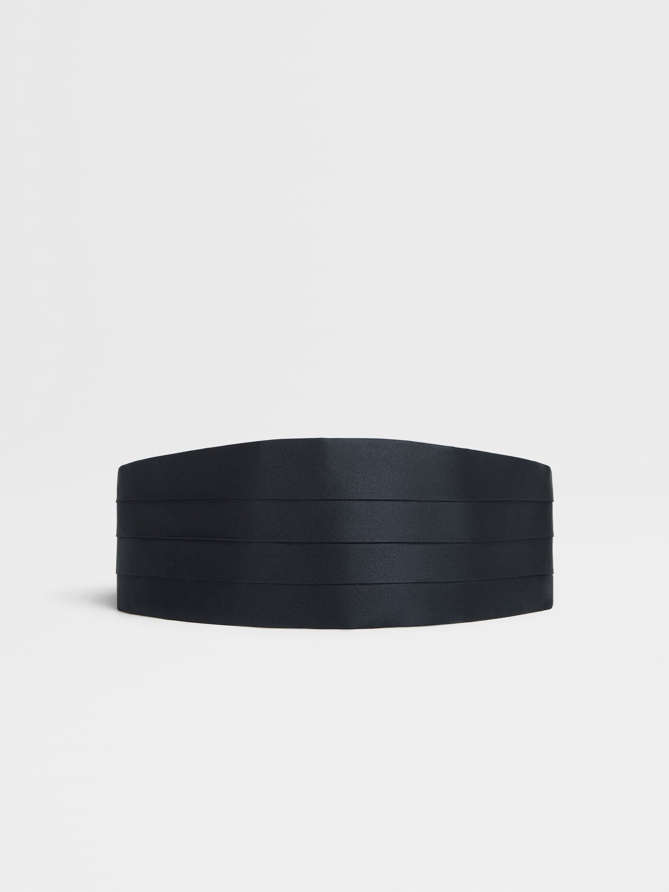 DARK BLUE SILK CUMMERBUND - 1
