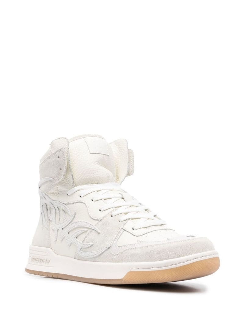 appliqué logo hi-top sneakers - 3