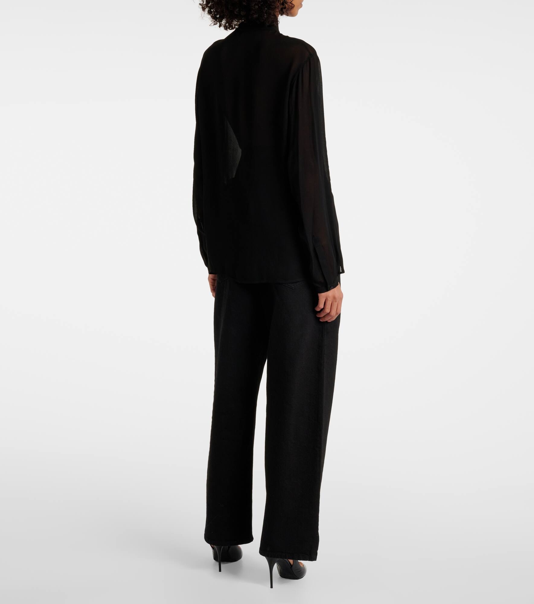Tie-neck georgette blouse - 3